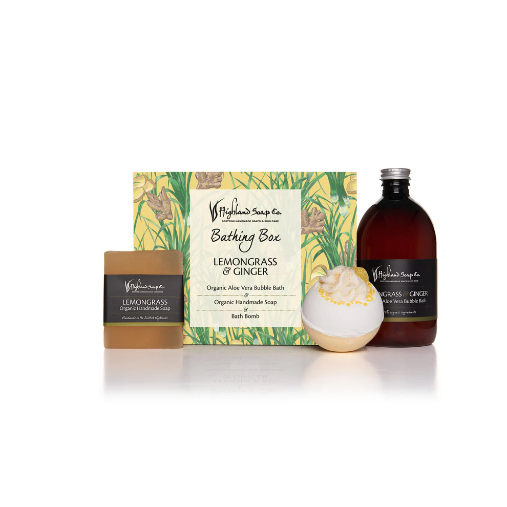 Highland Soap Company Highland Soap Co Scottish Lemmongrass And Ginger Organic Bathing Box Sets