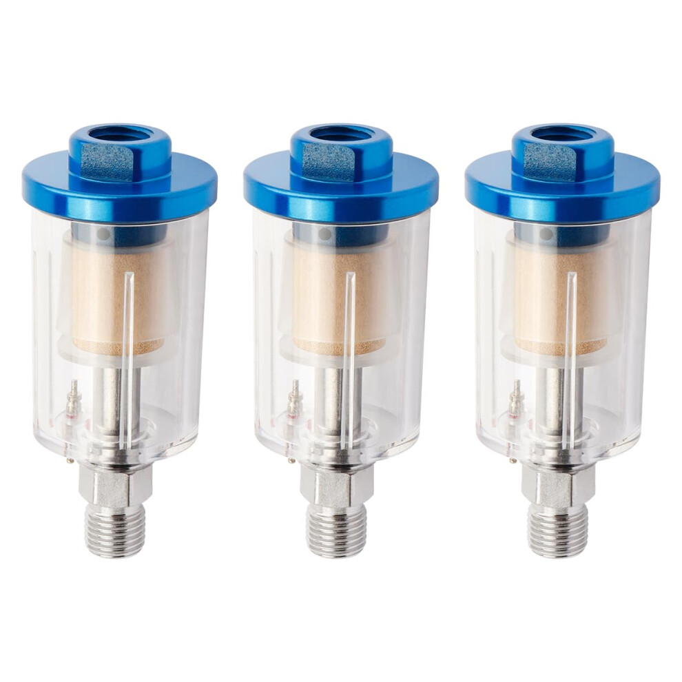 3 Pcs Air Compressor Filter Water Oil Separator, 1/4 Inch Npt Airbrush Moisture Trap With Drain Valve 9771547225423