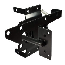 Heavy Duty Self Locking Gate Latch Automatic Gravity Lock for Wood or Vinyl Fence Pool Gates Black Steel