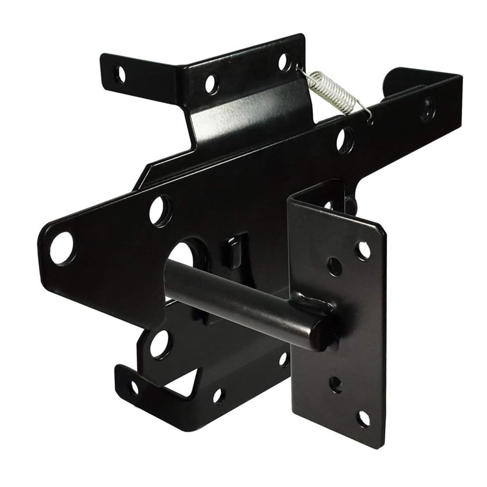Heavy Duty Self Locking Gate Latch Automatic Gravity Lock For Wood Or Vinyl Fence Pool Gates Black Steel 9169991248127