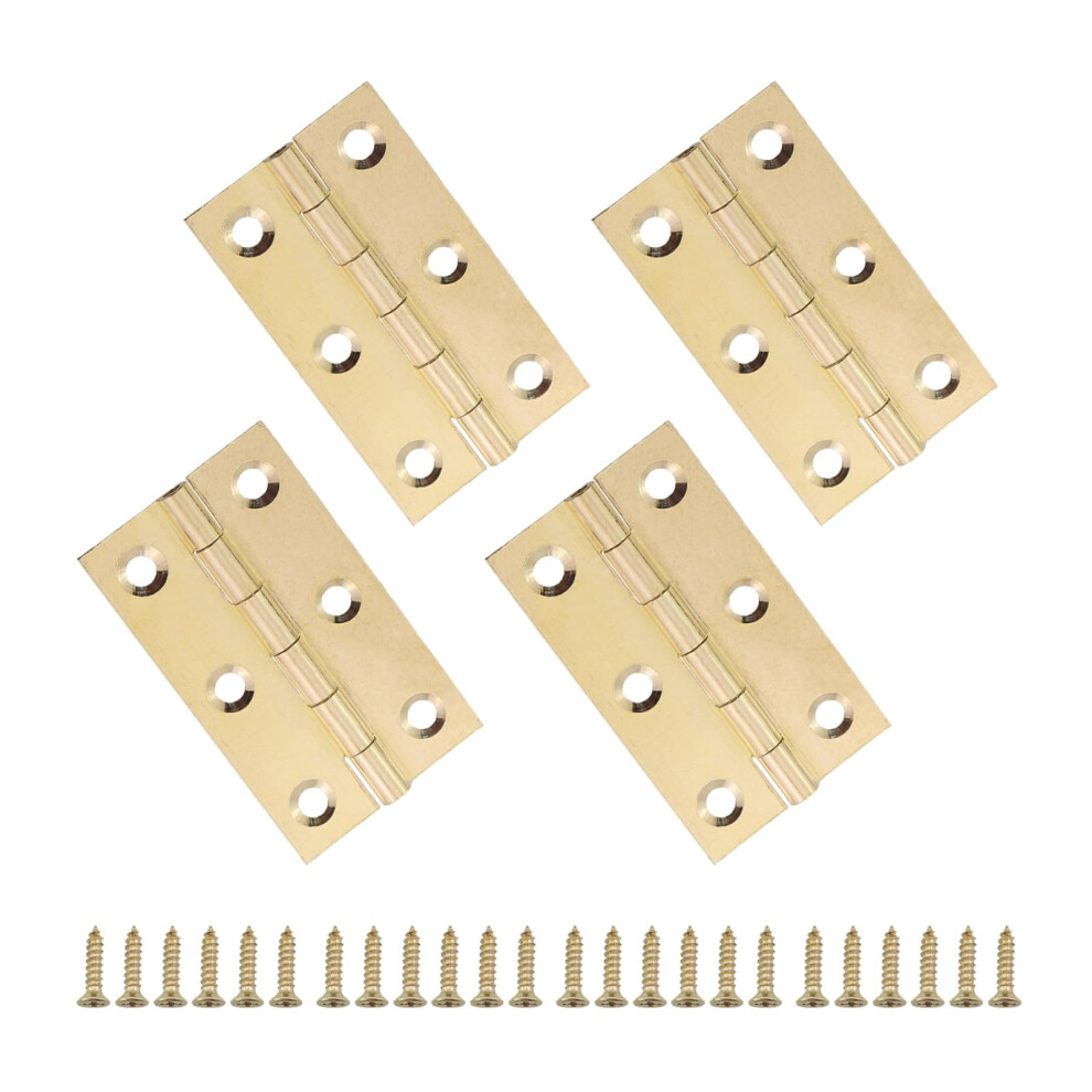 4Pcs 2 Inch Solid Brass Butt Hinges H Type For Cabinet Doors And Wooden Boxes With Screws 9771547225775