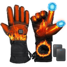 Minthouz Heated Gloves, 5V 5000 mAh Rechargeable USB Heated Gloves, 3 Heating Levels Electric Heated Gloves for Men Women with & Waterproof Touchscre