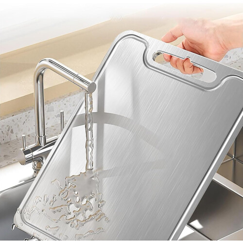 Titanium Cutting Board NonStick DualSided ScratchResistant AntiSlip Kitchen Food Prep Board 1
