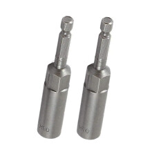 10mm Hex Magnetic Nut Driver Bit Set 1/4 Inch Shank 80mm Chrome Vanadium for Power Tools 2pcs