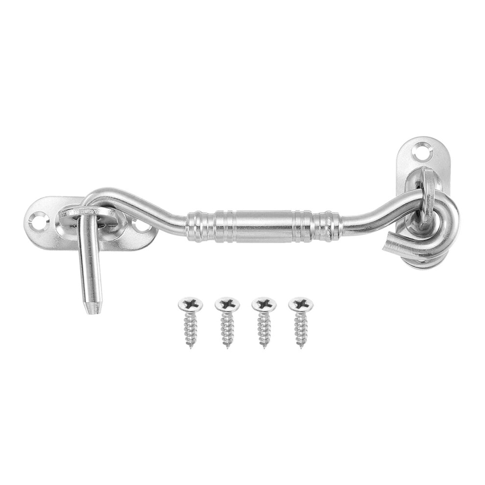Stainless Steel Hook And Eye Latch 4 Inch Barn Door Privacy Lock For Gate Shed Fence Window 9169991248585