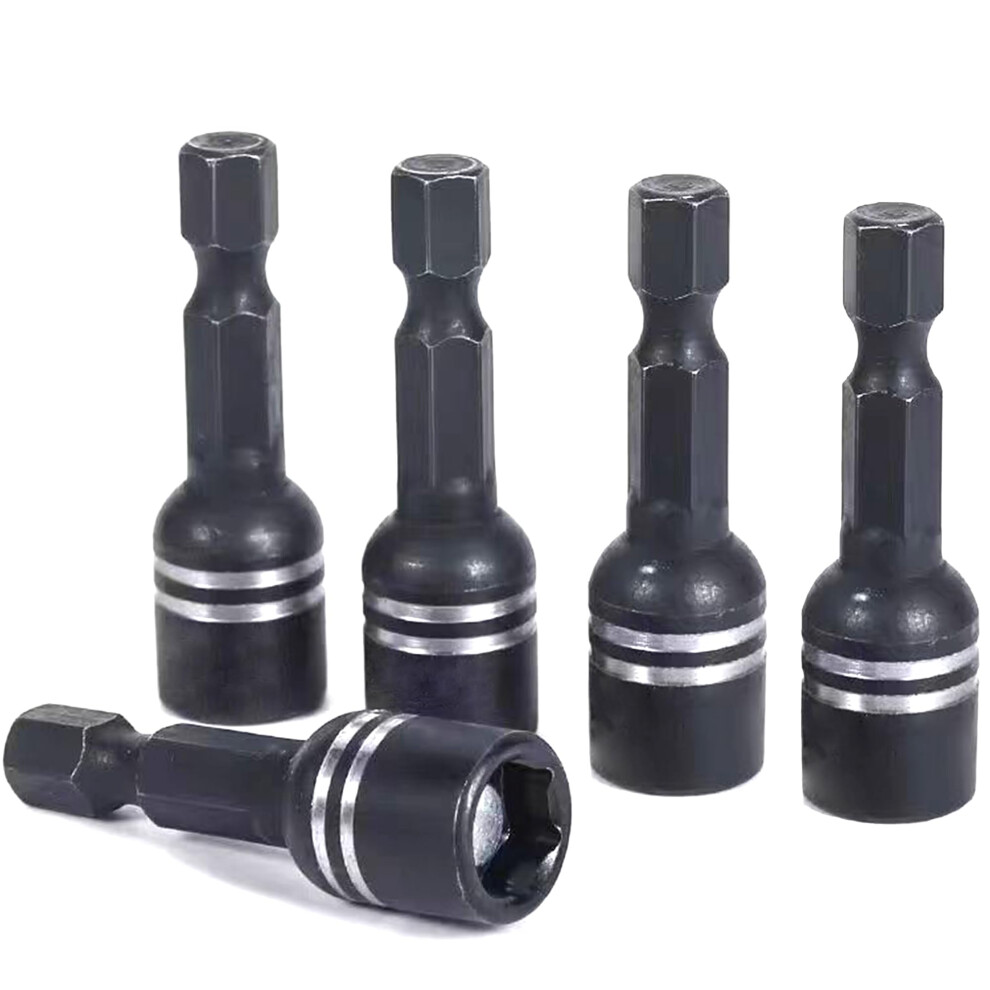 Magnetic Nut Driver Set 5/16 Inch Hex Shank For Impact Drill, Chrome Vanadium Steel, 5Pcs 9169991248646