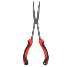 Multiuso per la pesca: pinza taglia-trecce, estrattore di ami, pinze a becco lungo, impugnatura antiscivolo, design a lunga portata, in acciaio al