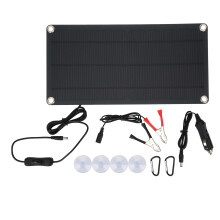 Monokristallines Solarpanel-Batterieladegerät, kompaktes 10-W-Solarladegerät für Auto, LKW und Boot, hocheffizientes Solarpanel mit integriertem
