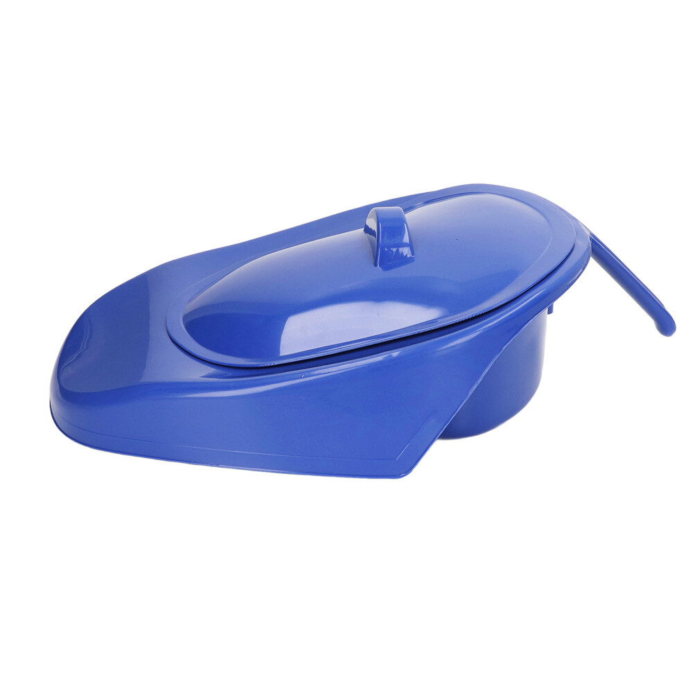 Dark/Blue Odor-Reducing Bedpan With Lid And Handle 176.4Lb Capacity Easy Clean
