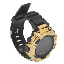 Sports Digitaluhr 5 Bar wasserdicht Großer LED-Bildschirm Herrenarmbanduhr Gold