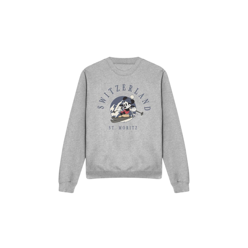 Disney (Xxl, Sport Heather) Unisex Adult Switzerland Mickey Mouse Sweatshirt Multicoloured