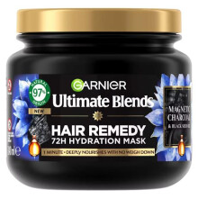 3 x Garnier Ultimate Blends Charcoal Hair Remedy Hydration Mask 340ml