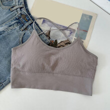 Damen Baumwoll-Short-Tank-Top mit Spaghettiträger, Einheitsgröße 40-60 kg