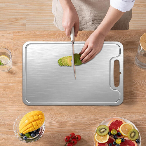 Large NonSlip Titanium Cutting Board with DualSided KnifeFriendly Surface for Kitchen Prep 2