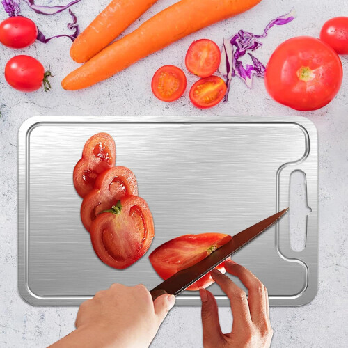 Large NonSlip Titanium Cutting Board with DualSided KnifeFriendly Surface for Kitchen Prep 1