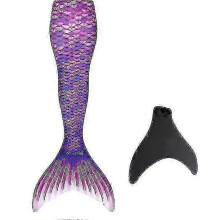 Cola de Sirena para Nadar Talla S Morada con Monopalma Tela Elástica de 4 Vías