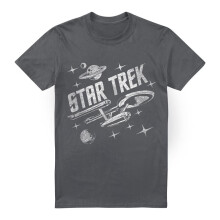 (S, Charcoal) Star Trek Mens Through Space T-Shirt