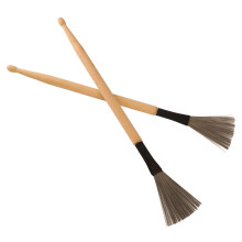 2Pcs Drum Stick Brush Set Solid Wood Retractable Wire Accessories