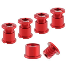MUQZI 5-Teiliges Kettenblattschrauben-Set, 8,5 mm, Doppel-Kettenblattschrauben für Rennräder und Mountainbikes, Rot
