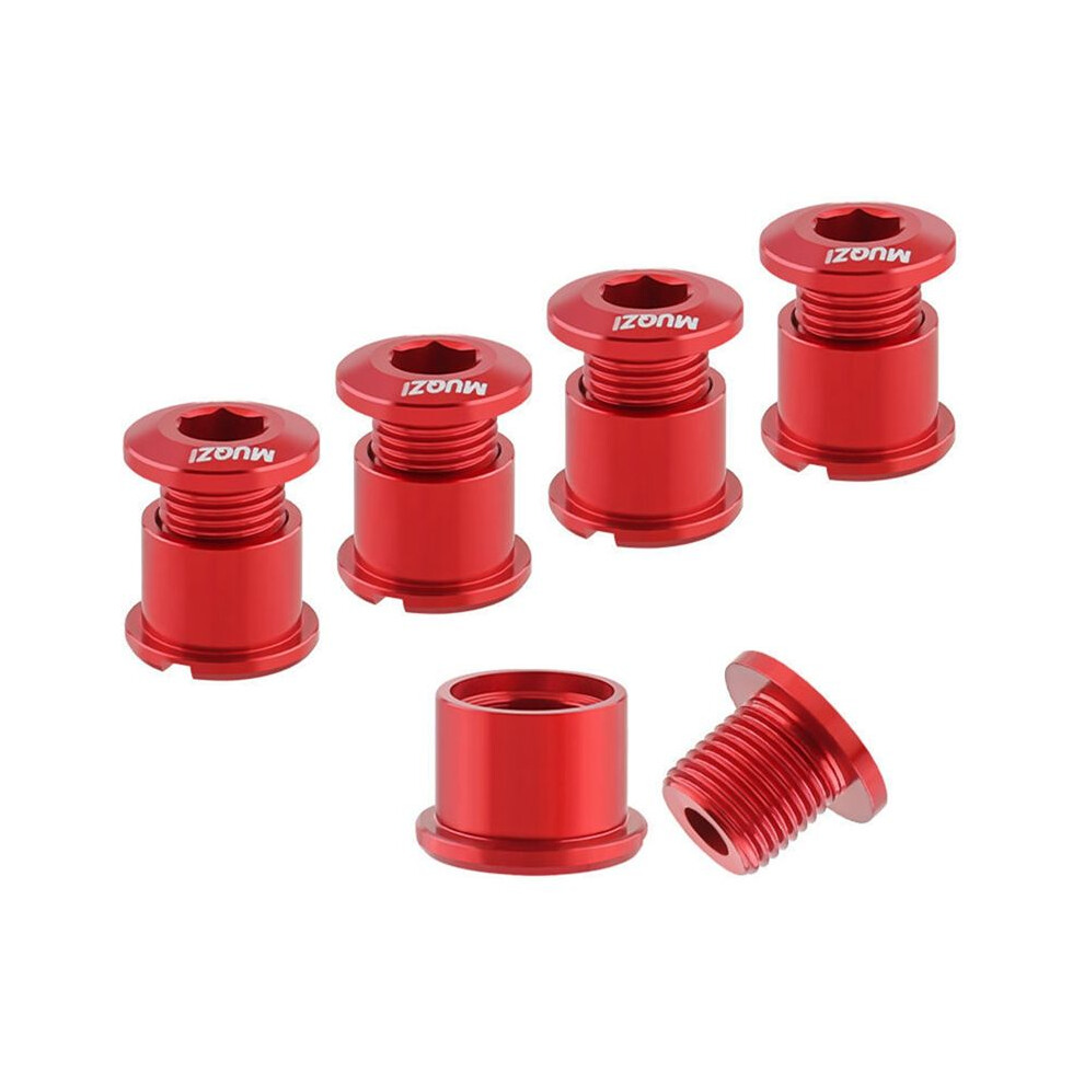 Muqzi 5Pcs Chainring Bolts Set 8.5Mm Double Chainring Screws For Road And Mountain Bikes Red 6031929492243