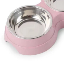 Double Pet Bowls Water Feeder Stainless Steel Pet Drinking Dish Feeder Cat Puppy Feeding Supplies Dog Accessories