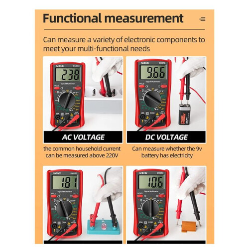ANENG DM850 1999 Counts Digital Multimeter Eletric Automatic AC/ Votage Tester Current Ohm Ammeter Detector Tools Orange 1