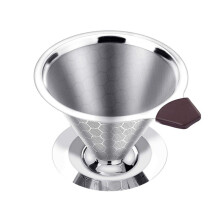 Pour Over Coffee Filter Dripper Wielokrotnego Użytku Stal Nierdzewna Drip Coffee Maker Stożkowe Filtry Siatkowe do Kawy na 1-4 Filiżanki