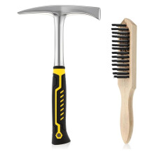 Welding Chipping Hammer and Wire Brush, Heavy Duty Steel Slag Hammer with Wire Brush Slag Removal Tool for Welders