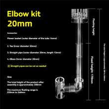 Clear Aquarium Skimmer Pipe Spins Surface Inflow Outflow Water Plant Tank Filter Cleaning Fish Tank Accessories 16mm