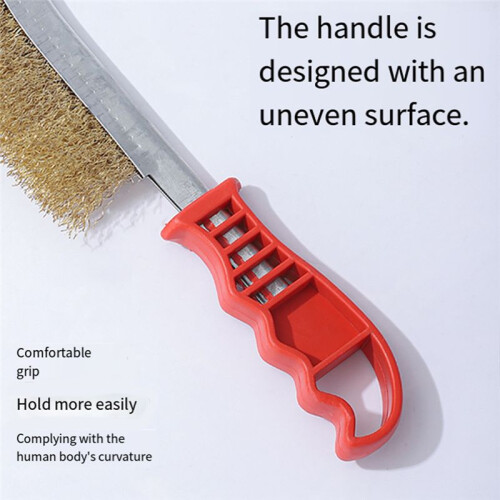 3PCS Multi-Function Tool Wire Brush Copper Plated Cleaning Brush Long Handle Kitchen Grill Special Plate Rust Removal A 2