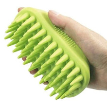 Pet Shampoo Brush for Long & Short Hair Medium Large Pets Dogs Cats, Anti-Skid Rubber Dog Pet Mouse Grooming Green
