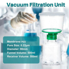 Unités de filtration sous vide 500 ml - Filtre sous vide PES pour bouteille 0,22 μm, emballé individuellement, paquet de 1