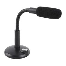 Microphone filaire à captation à 360, haute sensibilité, voix claire, noir