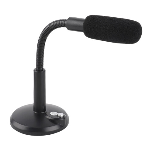 Wired Microphone 360 Pickup, High Sensitivity, Clear Voice, Black