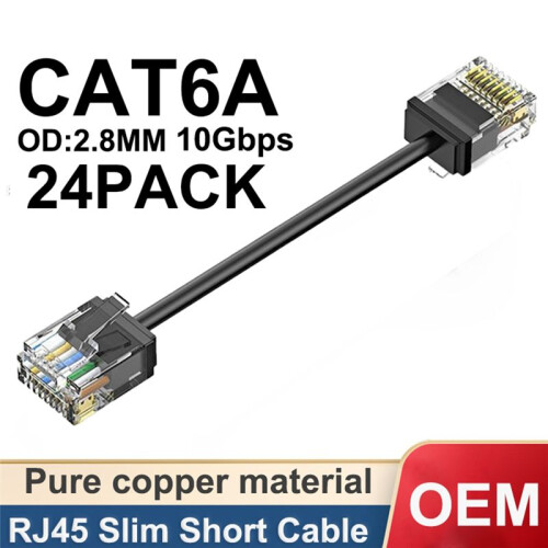 Cat6/Cat6a 24 Pack Slim RJ45 UTP Network Cord 10Gbps Cat 6 Patch Cable for PS5 Patch Panel to  Flexiable 1