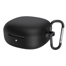 For Buds 6 Silicone Earphone Case Headset Protective Cover Shockproof Cover with Keychain Black