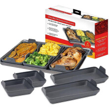 Silicone Baking Tray Set with Dividers for Portion Control, Nonstick Oven Roast Pan 2PCS