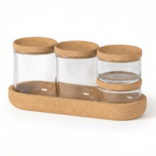 GEEZY Makeup Organising Storage Jars Set with Lids for Cotton Pads Hair Clips Sponges