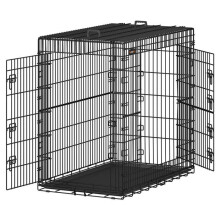 Gaiola para cães - HELLOSHOP26 - XL - 2 portas - Dobrável - Com bandeja removível