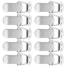 10Pcs Stainless Steel Spring Loaded Toggle Latch Hasp Lock Rustproof for Toolboxes and Chests