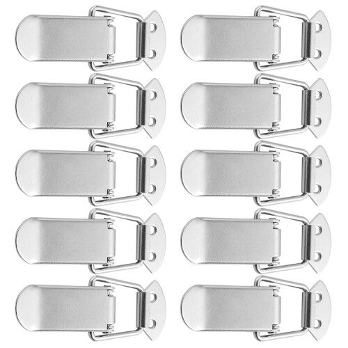 10Pcs Stainless Steel Spring Loaded Toggle Latch Hasp Lock Rustproof for Toolboxes and Chests