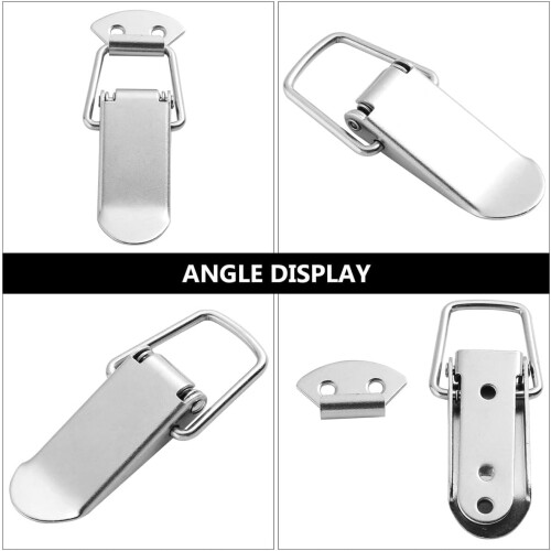 10Pcs Stainless Steel Spring Loaded Toggle Latch Hasp Lock Rustproof for Toolboxes and Chests 2