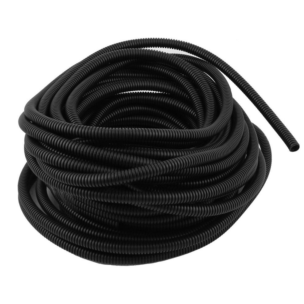 8Mm Corrugated Wire Loom Tubing For Automotive Cable Protection, Flexible Conduit 71.52Ft Black 9771547226994