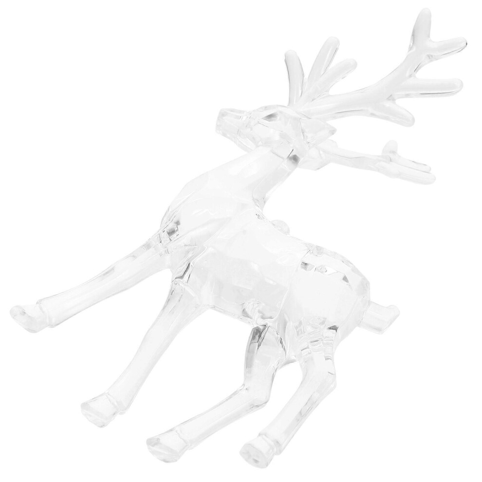 Kricely (As Show, One Size) Acrylic Christmas Reindeer Ornament Holiday Party Deer Figurine Desk Deer Statue