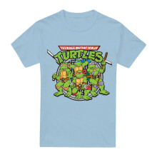 (XXL, Light Blue) Teenage Mutant Ninja Turtles Mens Classic Turtles T-Shirt