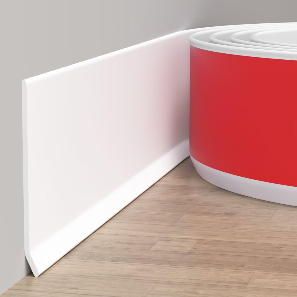 Peel And Stick Vinyl Baseboard Trim 4 Inch X 20 Feet Self Adhesive Waterproof Wall Cove Molding White 9771547227106
