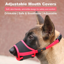 Adjustable Waterproof Dog Muzzle for Small to XXL Breeds, Black