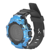 Große LED-Digital-Sportuhr, 5 Bar wasserdicht, blaue Armbanduhr