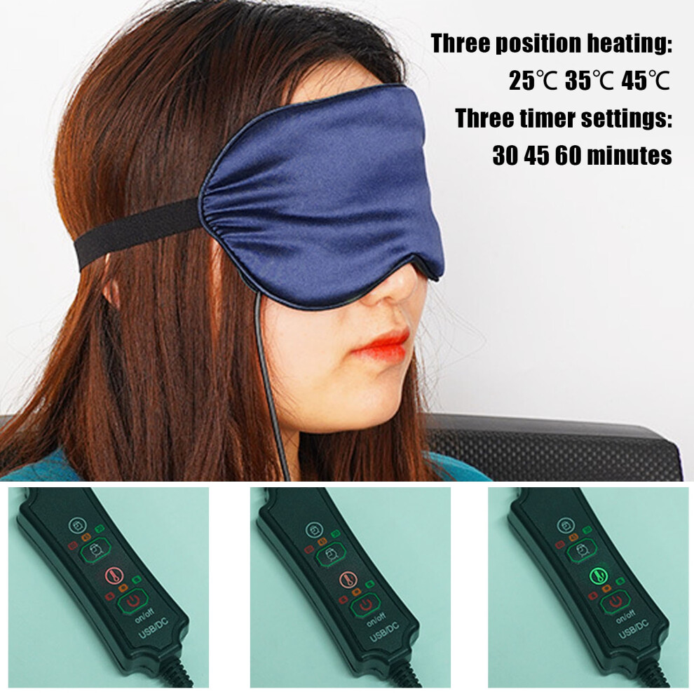 Silk Heated Eye Mask USB 3 Heat Levels Timer