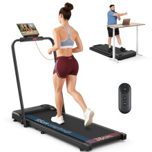 THERUN Folding Treadmill for Home, 2.5HP Under Desk Treadmill w/Remote and LED Display, Foldable Walking Pad w/ 3 Countdown Modes & Comfortable Runni